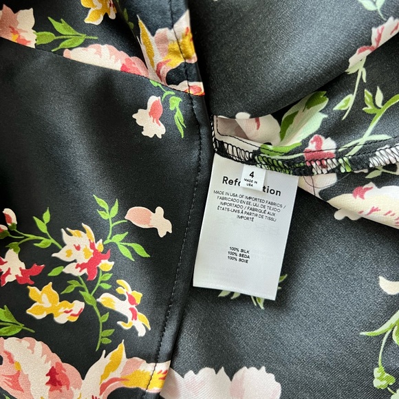 Reformation 4 Maddison Silk Halter Midi Dress Polina Black Floral - Picture 10 of 13